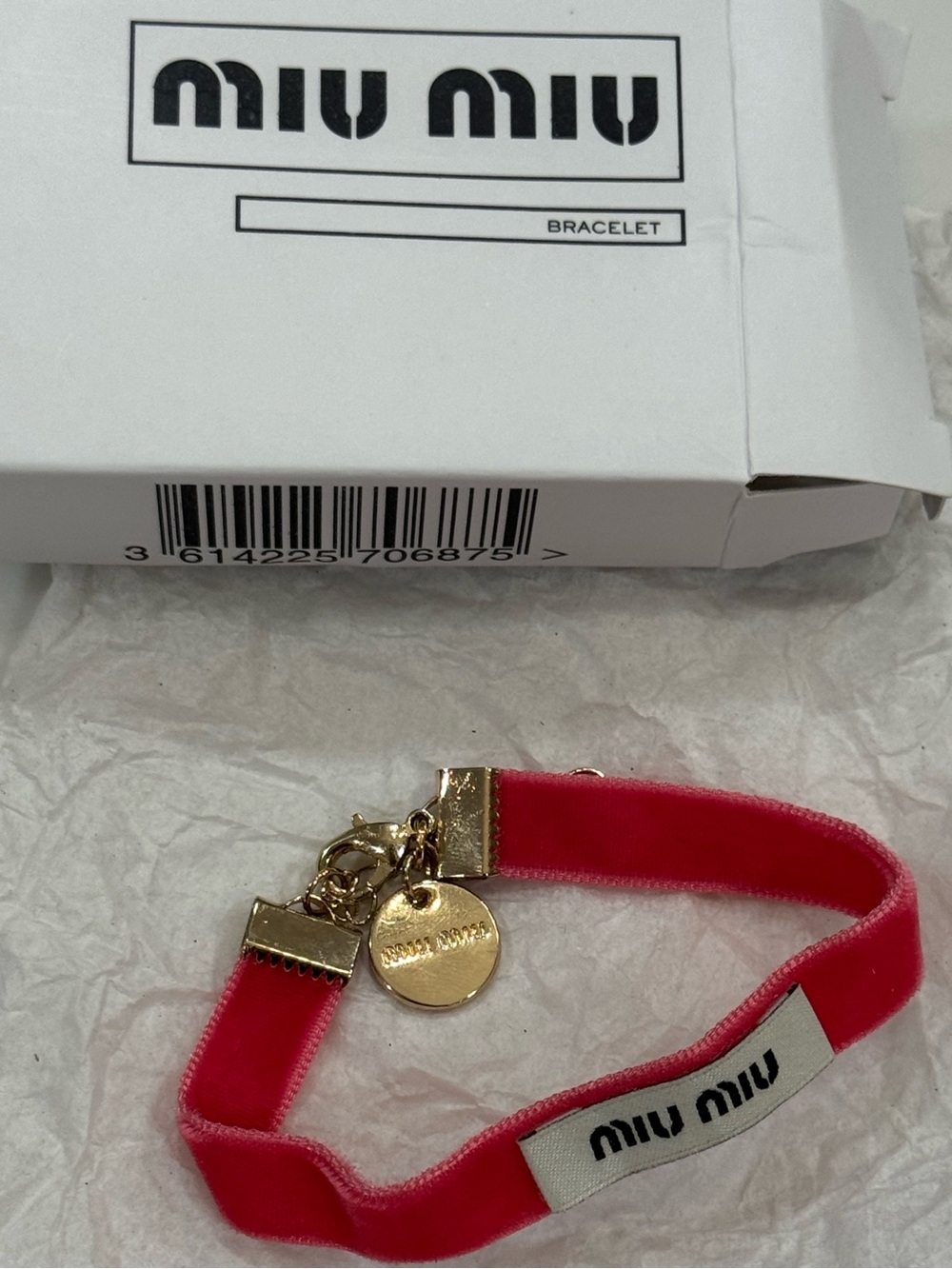 RARE! Miu Miu 2023 VIP Gift Red Velvet Bracelet / Bag Charm Potential! NIB
